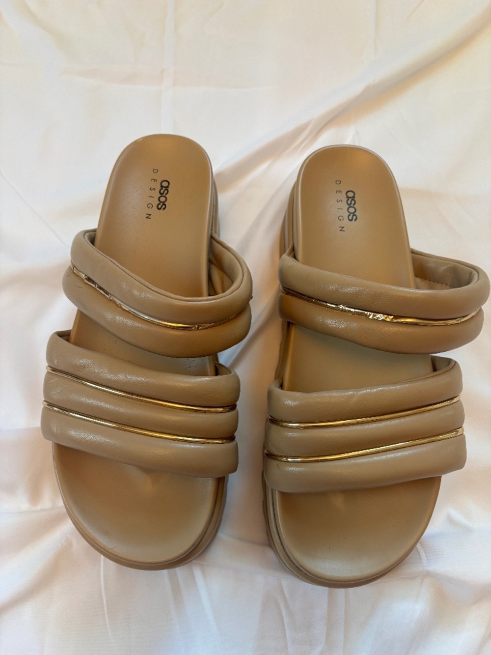 ASOS beige platform sandals